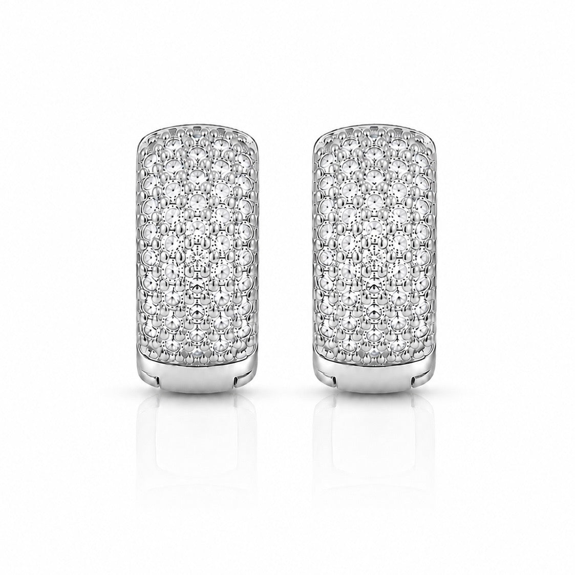 Brinco Masculino Par Argola Cravejada Com 29 Pedras G Banhada A Ouro Branco BRI032