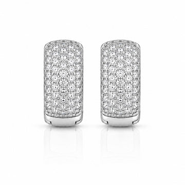 Brinco Masculino Par Argola Cravejada Com 29 Pedras G Banhada A Ouro Branco BRI032