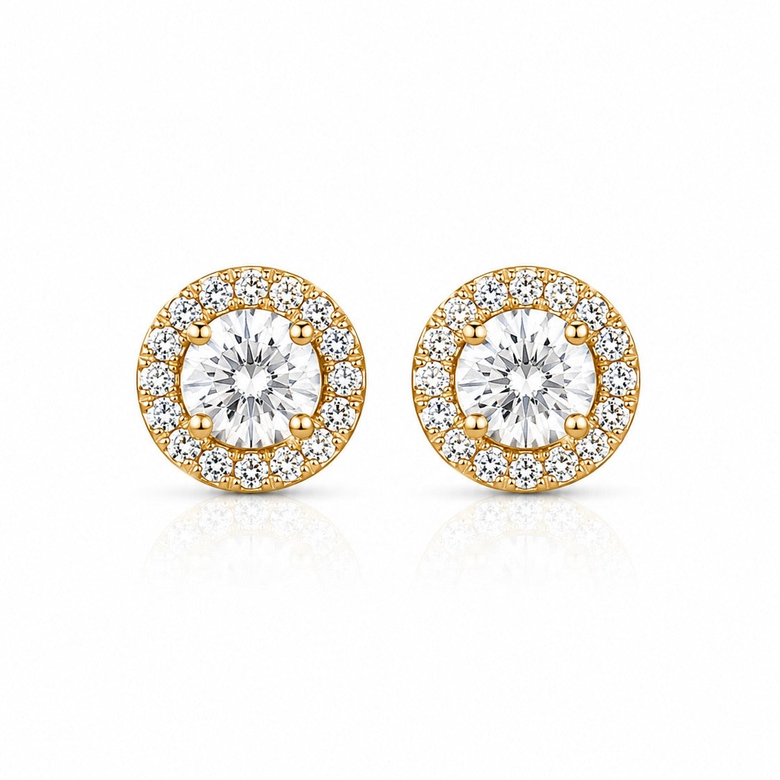 Brinco Masculino Par Redondo Cravejado Fílip 1 (7mm) Banhado A Ouro 18k BRI153