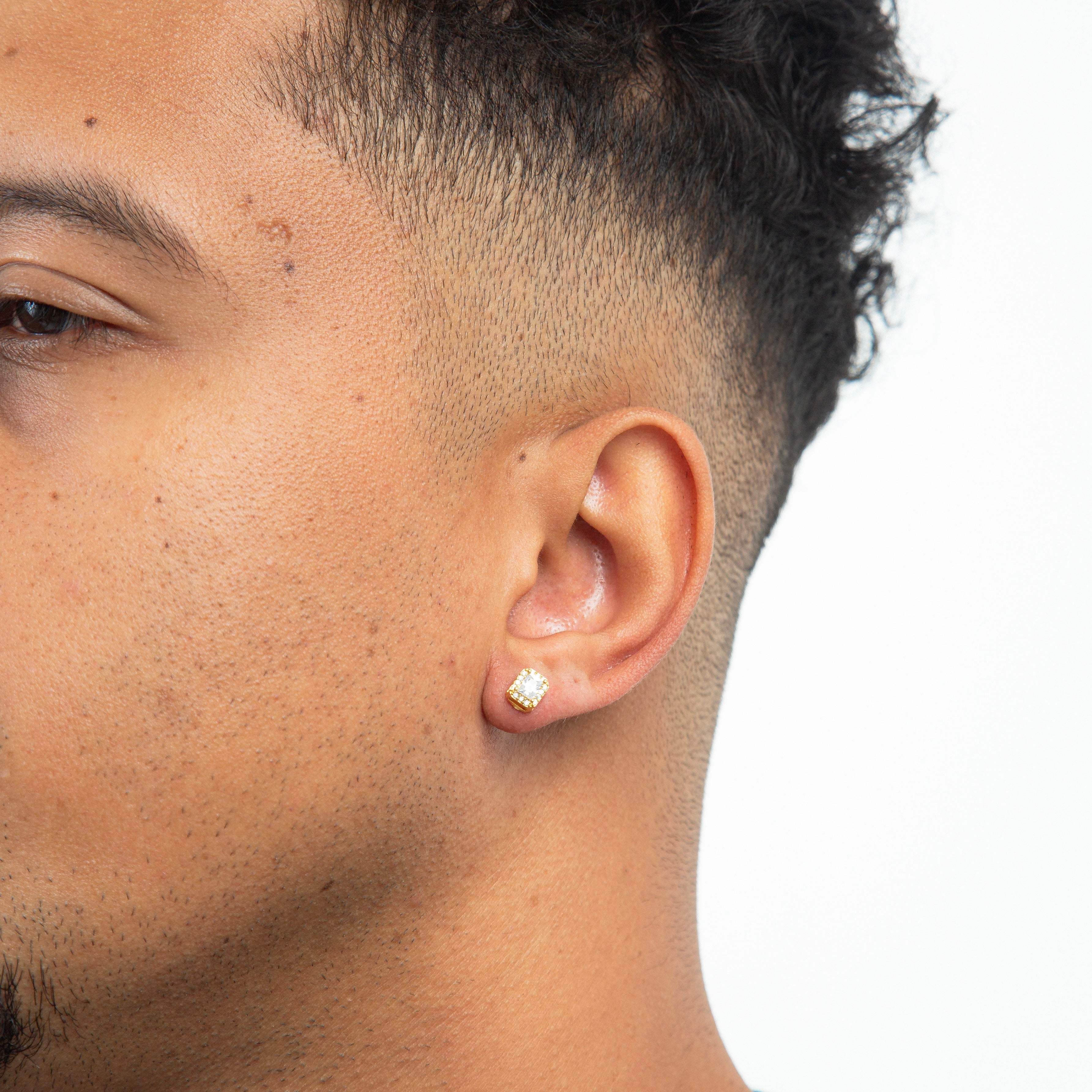 Brinco Masculino Par Fílip 1 Retangular Banhada A Ouro 18k BRI218