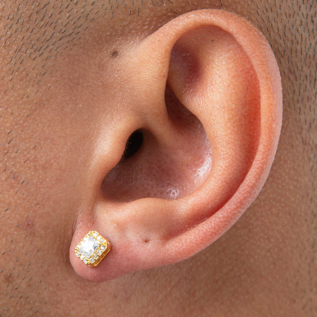 Brinco Masculino Par Fílip 1 Retangular Banhada A Ouro 18k BRI218