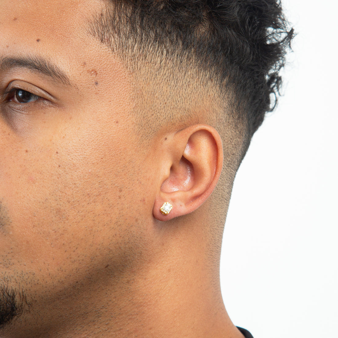 Brinco Masculino Par Fílip 1 Retangular Banhada A Ouro 18k BRI218