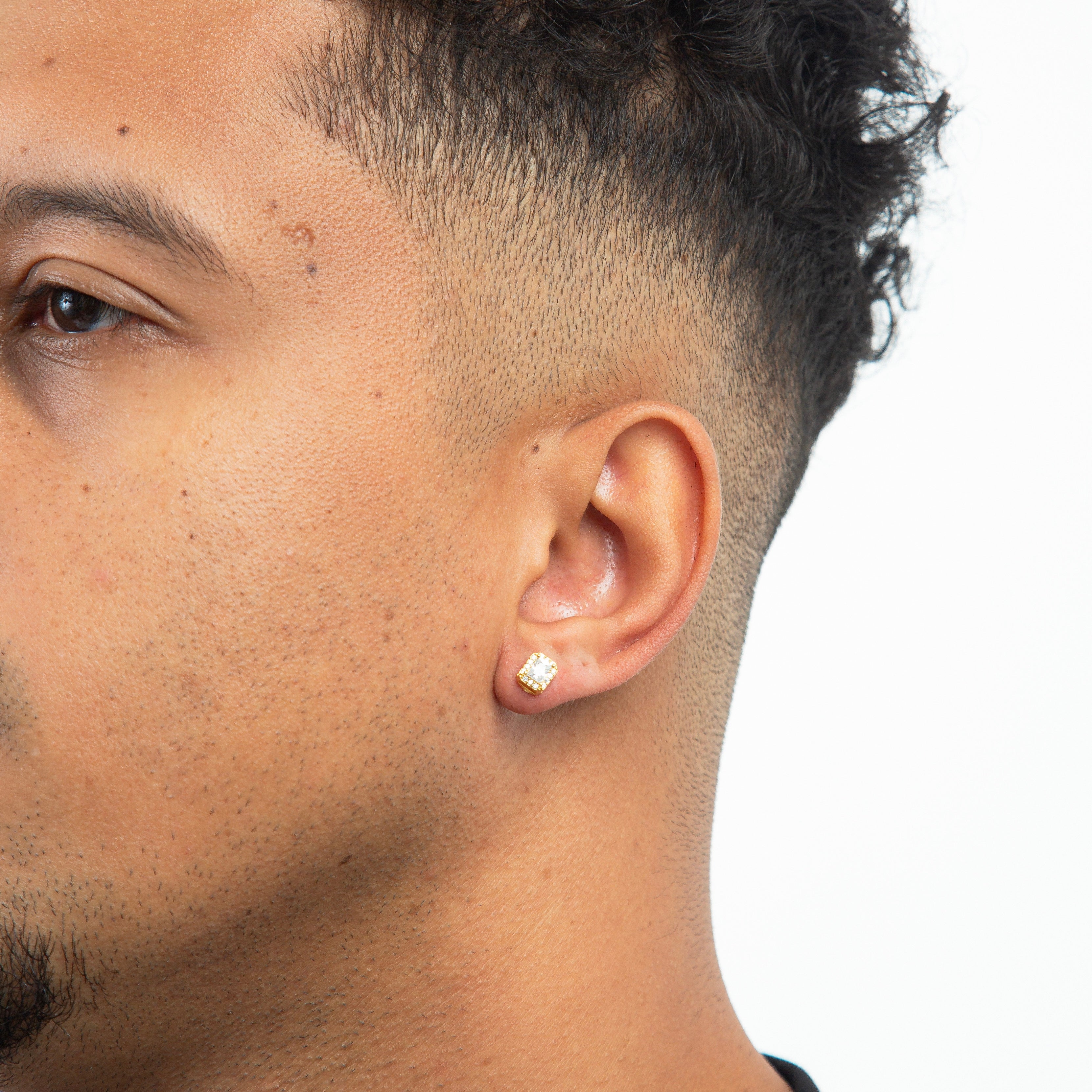 Brinco Masculino Par Fílip 1 Retangular Banhada A Ouro 18k BRI218