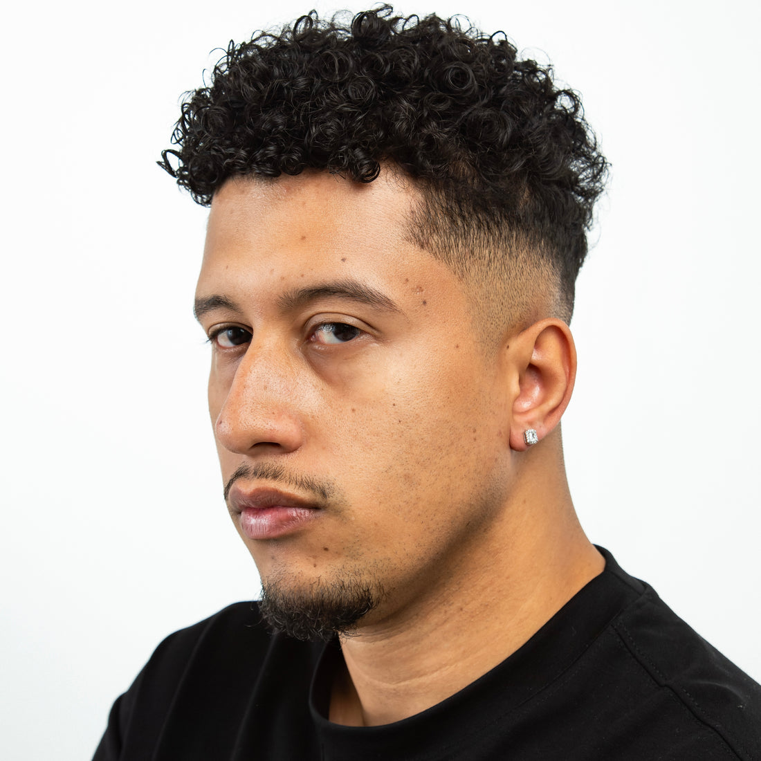 Brinco Masculino Par Fílip 1 Retangular Banhada A Ouro Branco BRI219