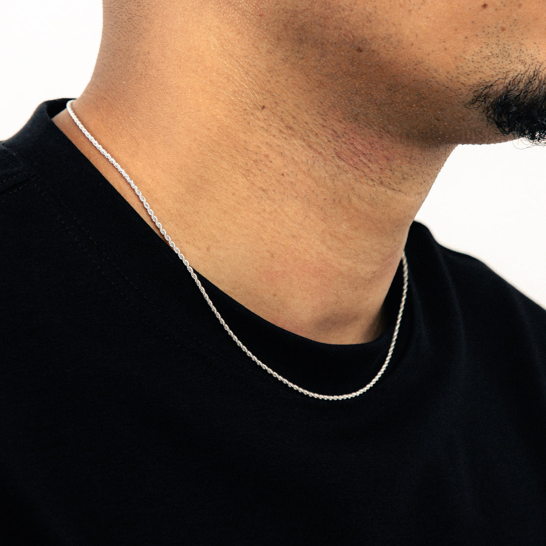 Corrente Cordão Baiano 1,6mm Fecho Tradicional Banhada A Ouro Branco COR001
