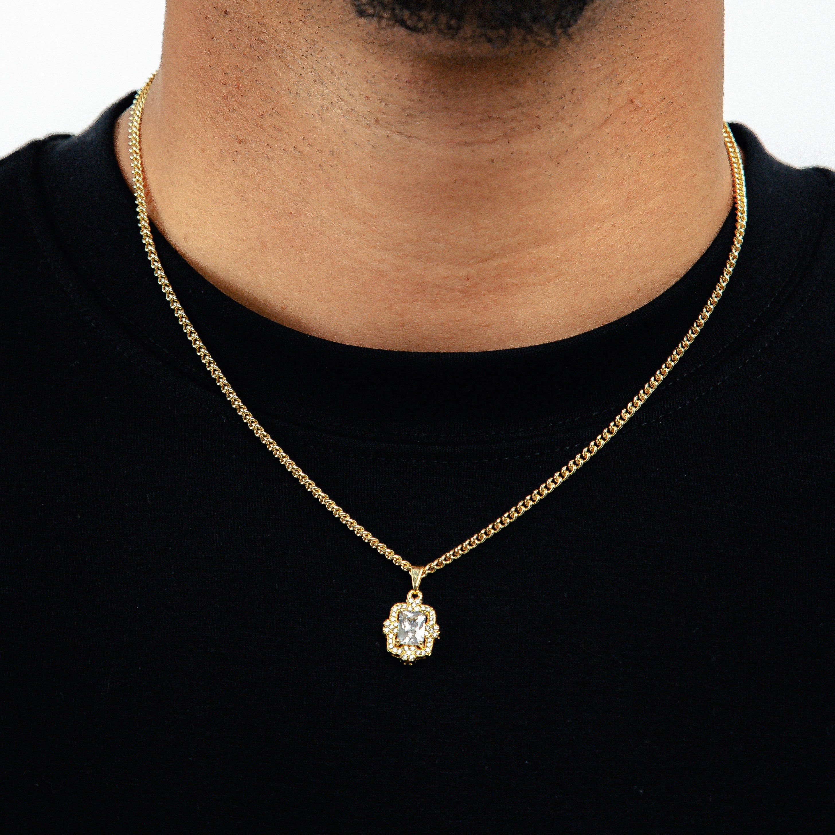 Corrente Grumet 50cm 3mm + Pingente Imperial 2 (13X15mm) Banhado a Ouro 18k COR102-PIN166