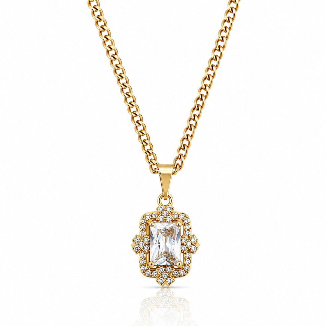 Corrente Grumet 50cm 3mm + Pingente Imperial 2 (13X15mm) Banhado a Ouro 18k COR102-PIN166