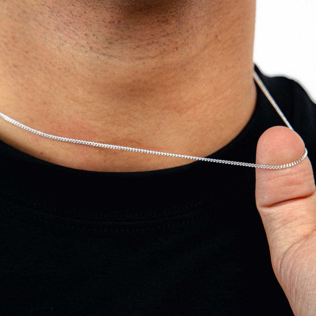 Corrente Grumet 1,4mm Fecho Tradicional Banhada A Ouro Branco COR005