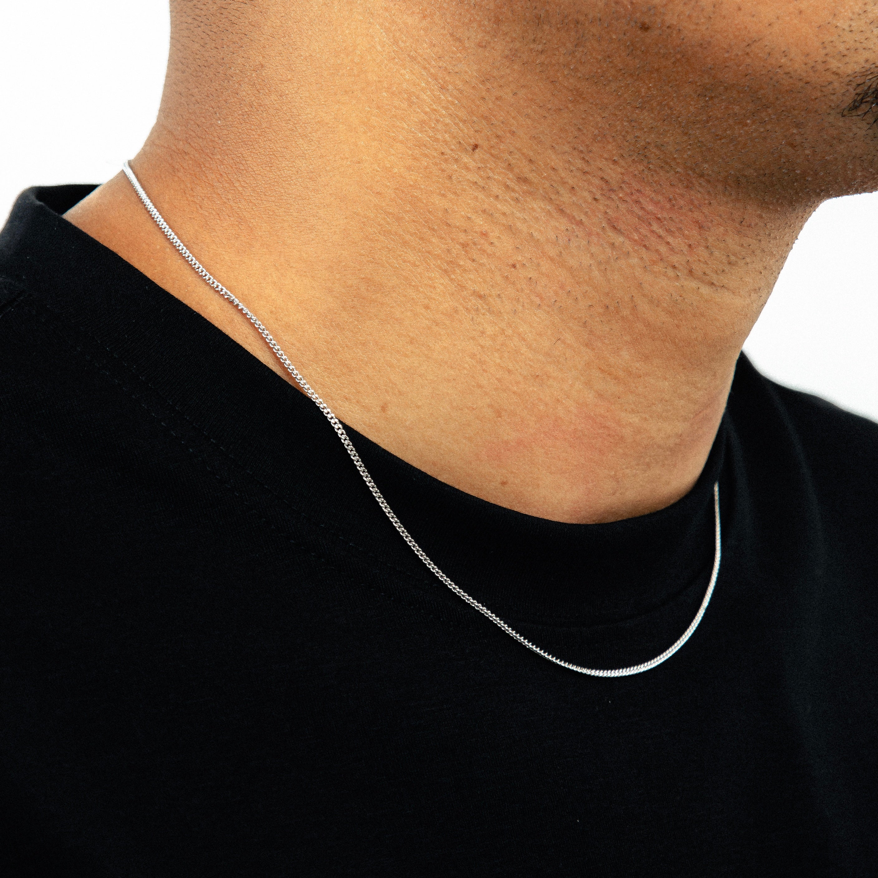 Corrente Grumet 1,4mm Fecho Tradicional Banhada A Ouro Branco COR005