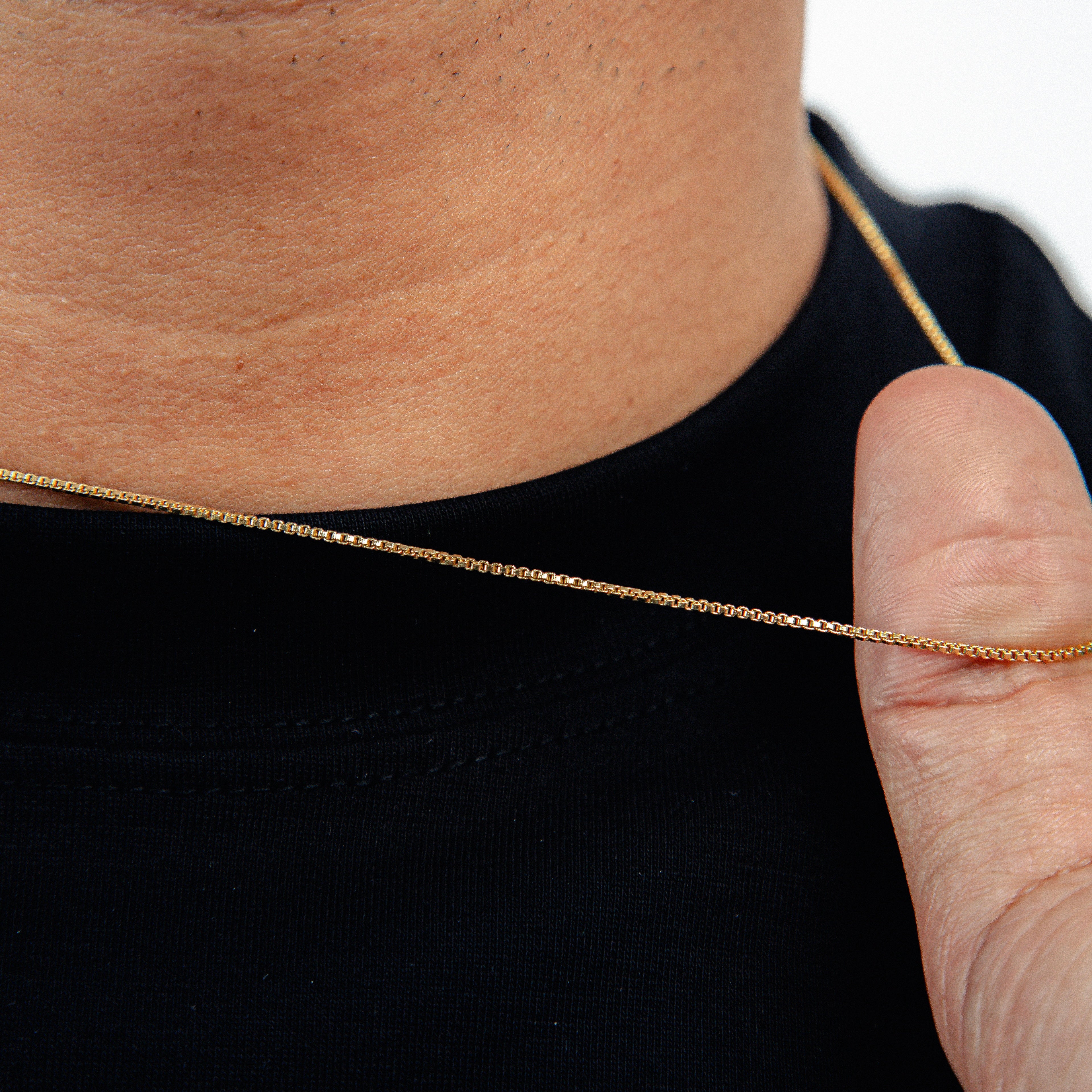 Corrente Veneziana 1mm Fecho Tradicional Banhada A Ouro 18k COR009