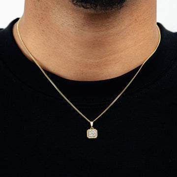 Corrente Grumet 1,4mm + Pingente Imperial Quadrado Banhado A Ouro 18k COR014-PIN151