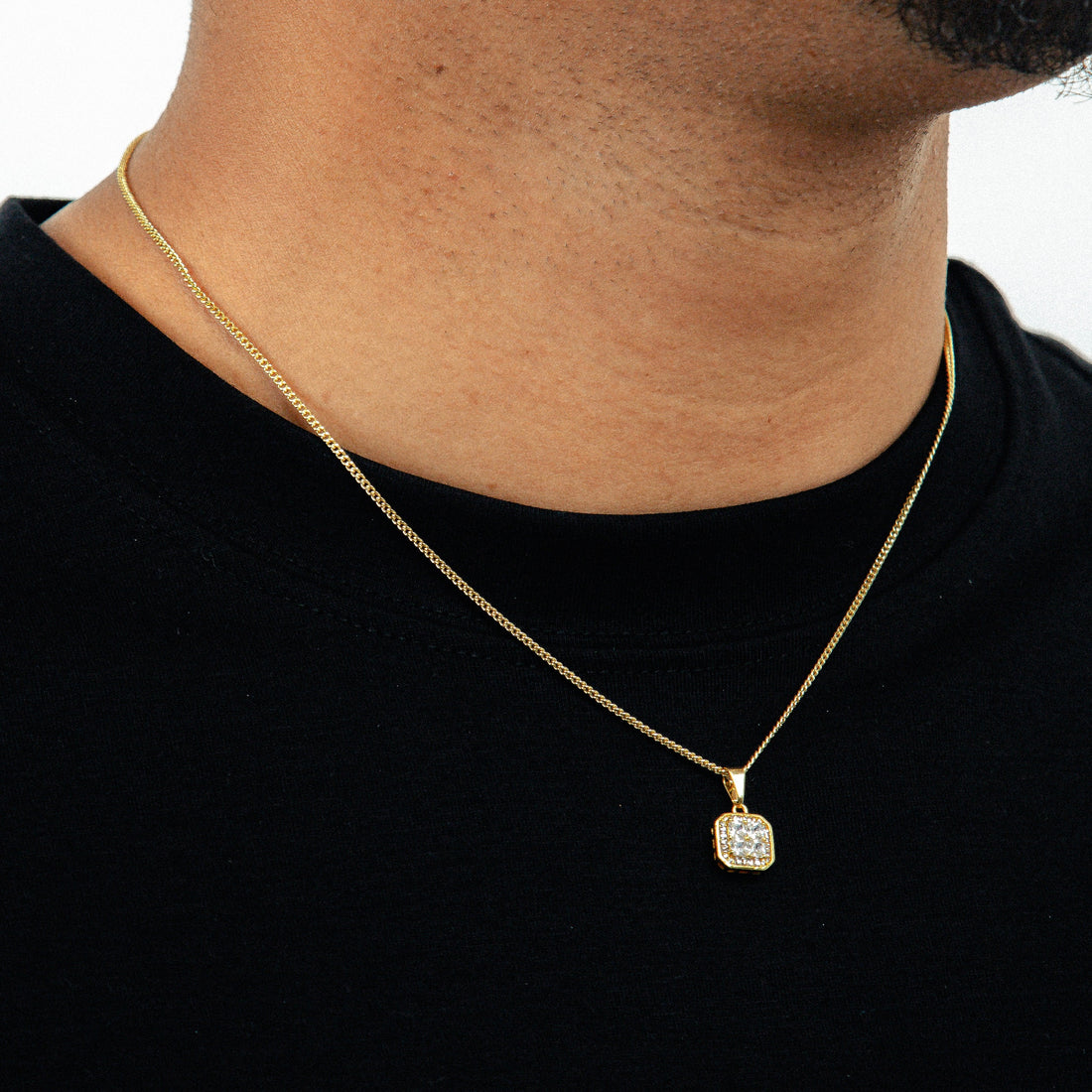 Corrente Grumet 1,4mm + Pingente Imperial Quadrado Banhado A Ouro 18k COR014-PIN151