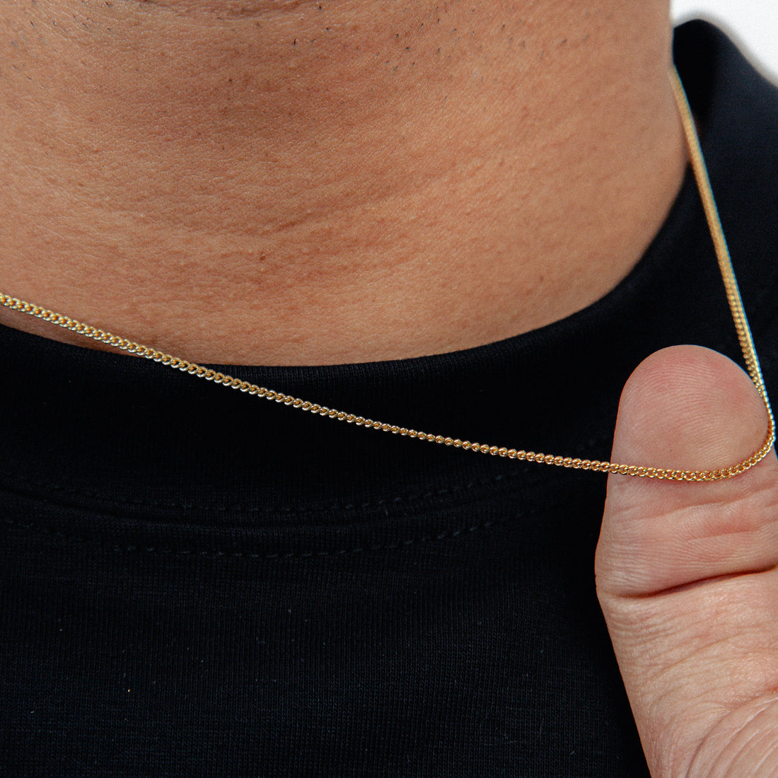 Corrente Grumet 1,4mm Fecho Tradicional Banhada A Ouro 18k COR014