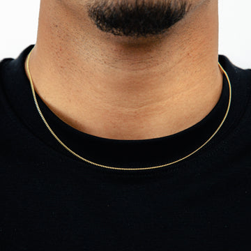 Corrente Grumet 1,4mm Fecho Tradicional Banhada A Ouro 18k COR014