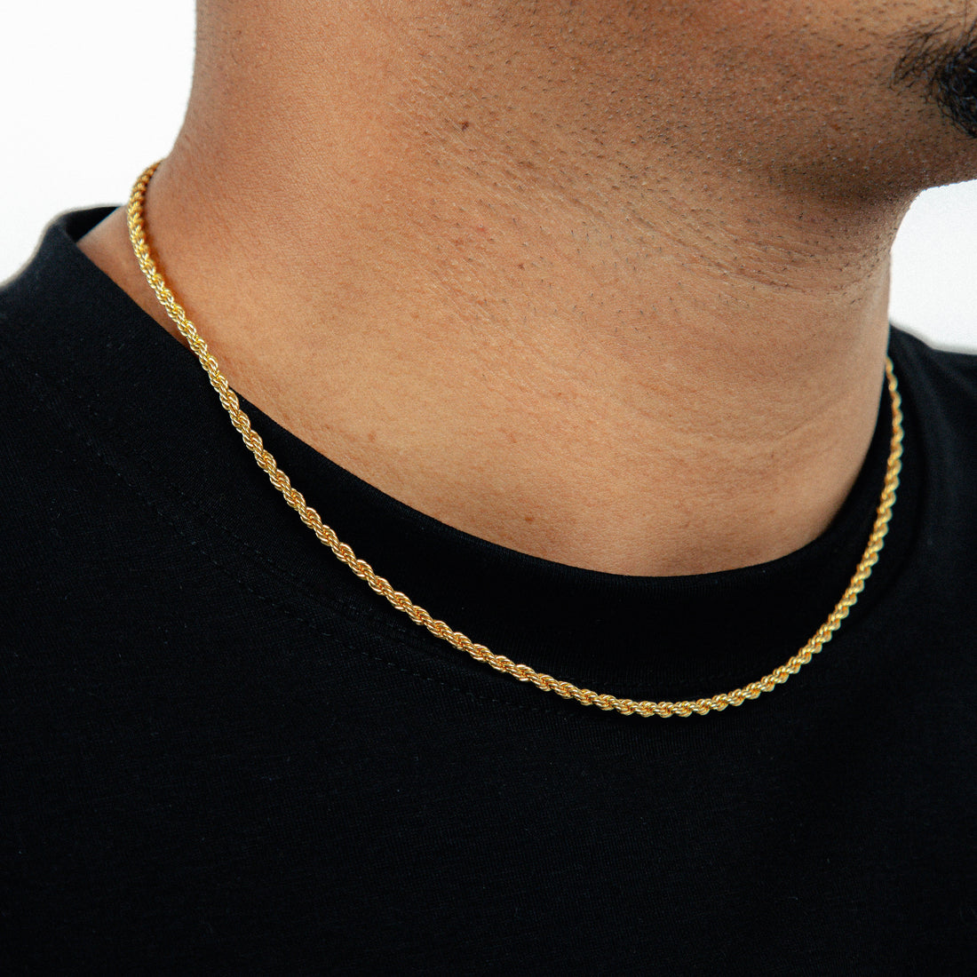 Corrente Cordão Baiano 3mm Fecho Tradicional Banhada a Ouro 18k COR061