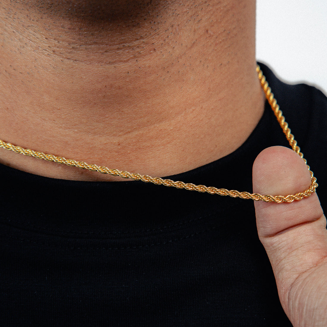 Corrente Cordão Baiano 3mm Fecho Tradicional Banhada a Ouro 18k COR061