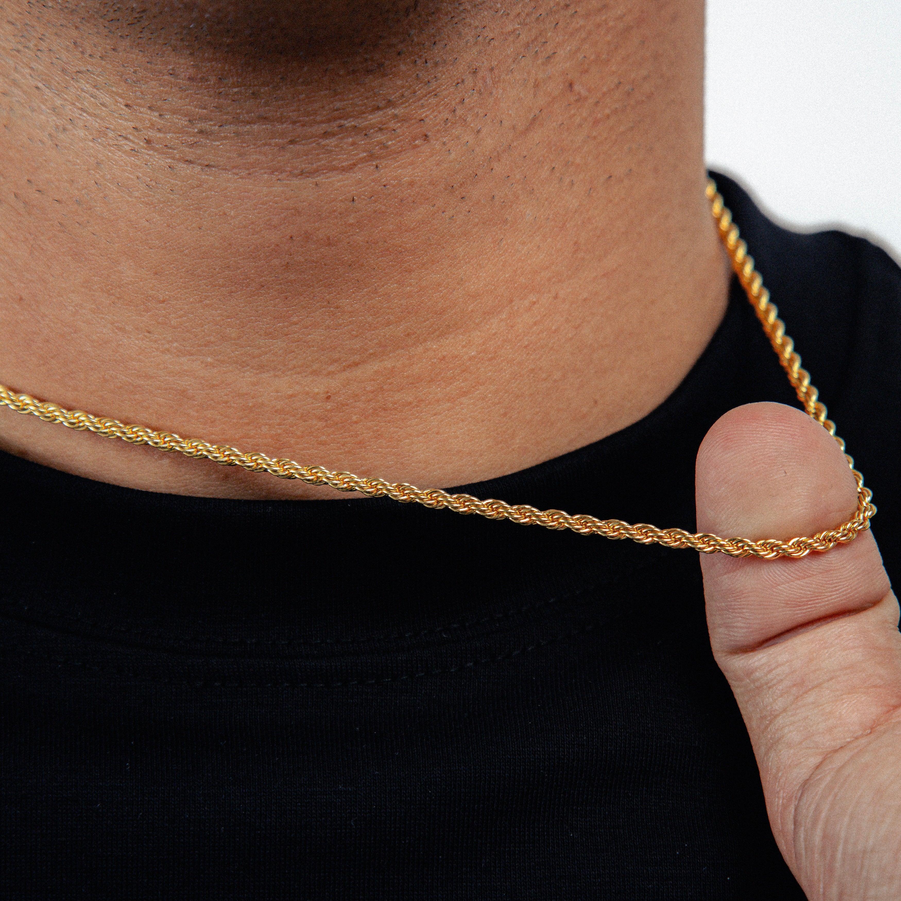 Corrente Cordão Baiano 3mm Fecho Tradicional Banhada a Ouro 18k COR061