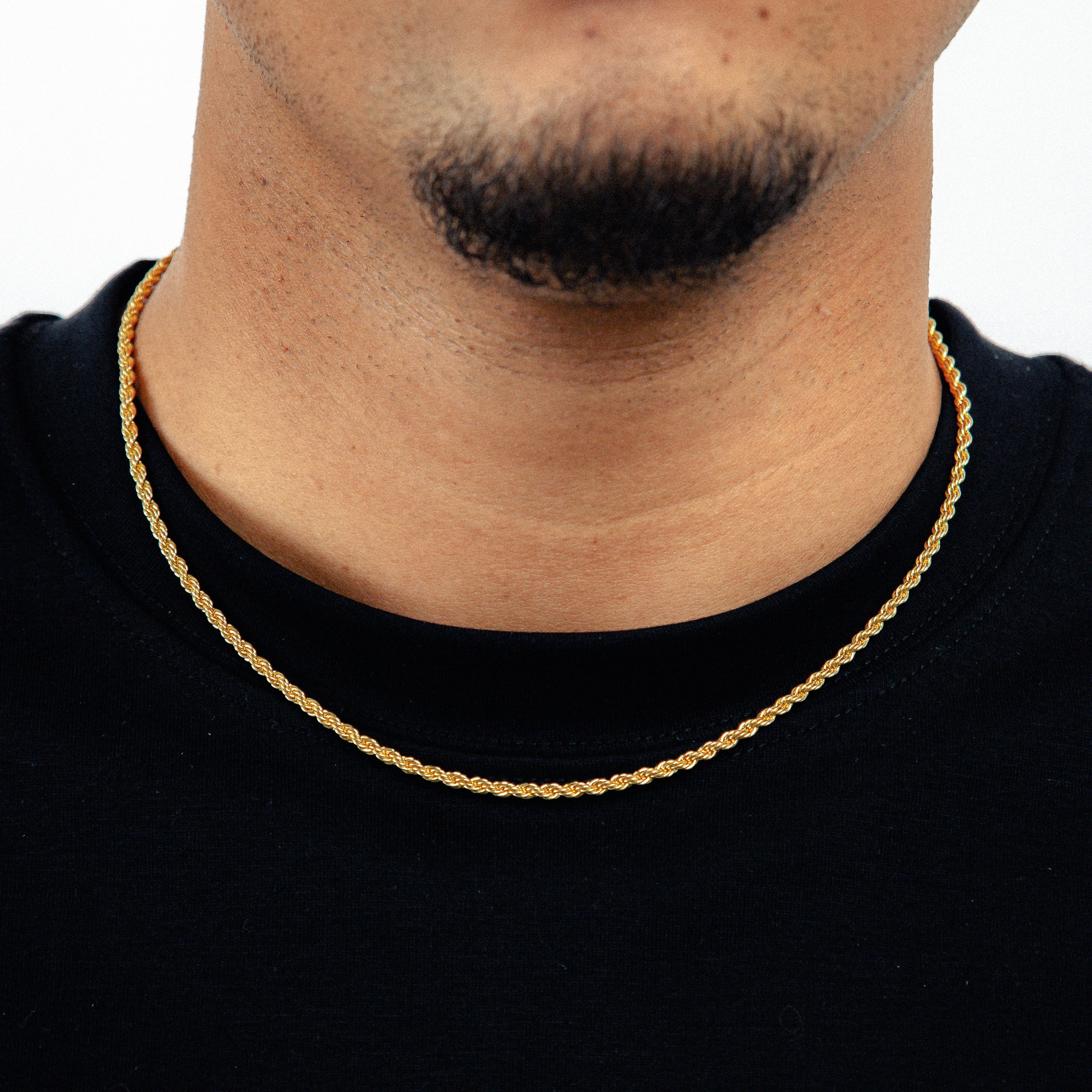Corrente Cordão Baiano 3mm Fecho Tradicional Banhada a Ouro 18k COR061