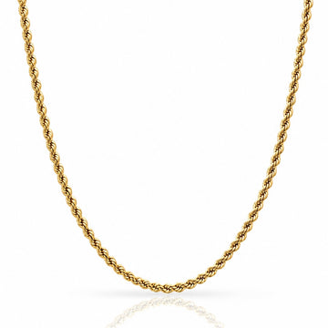 Corrente Cordão Baiano 3mm Fecho Tradicional Banhada a Ouro 18k COR061