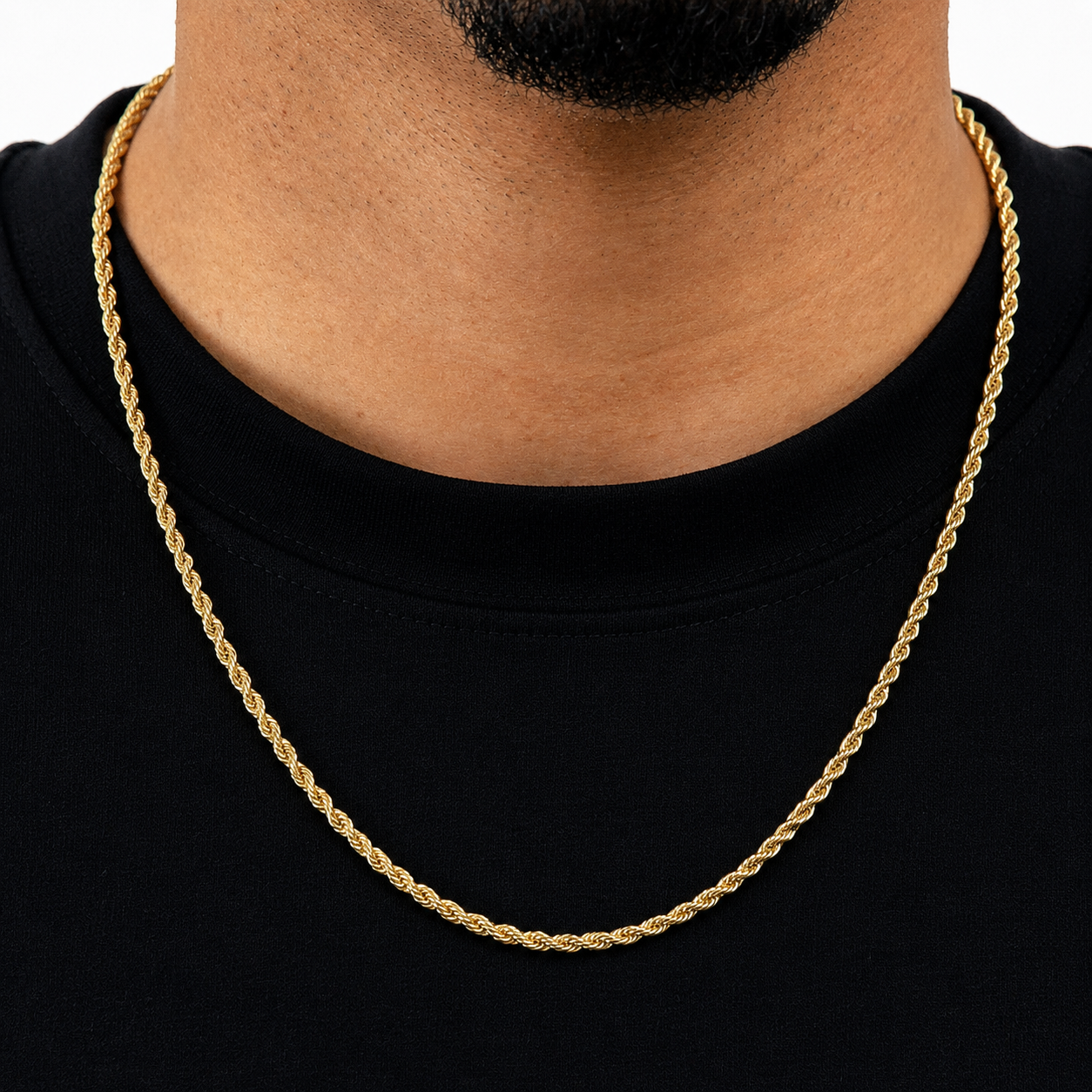 Corrente Cordão Baiano 3mm Fecho Tradicional Banhada A Ouro 18k COR078