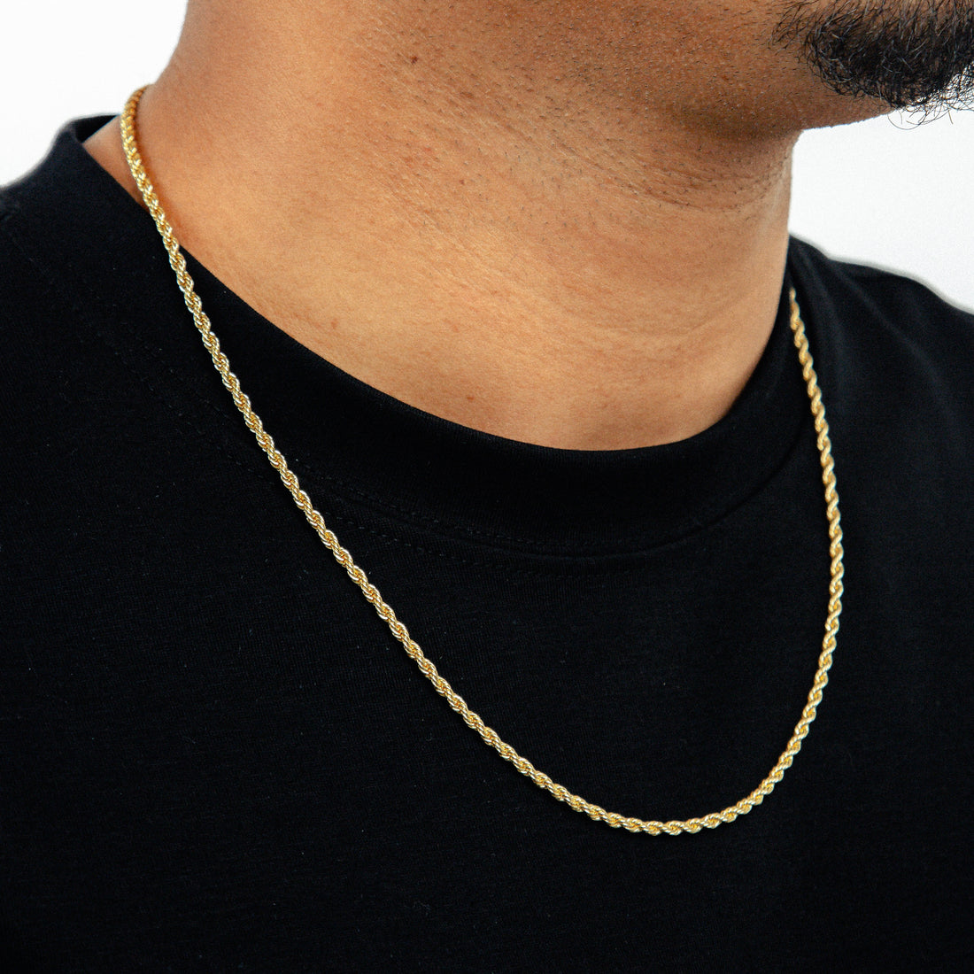 Corrente Cordão Baiano 3mm Fecho Tradicional Banhada A Ouro 18k COR078