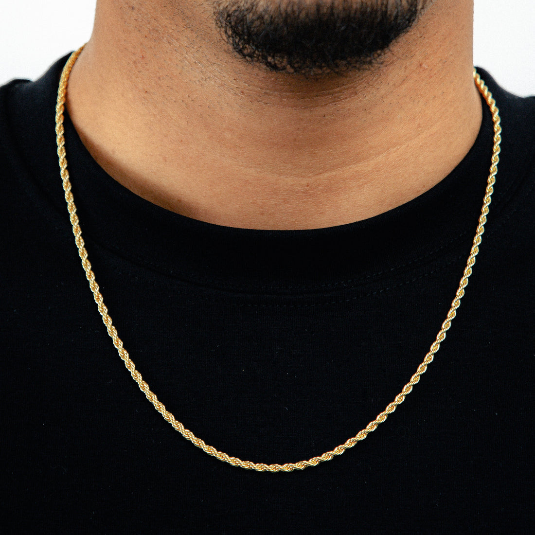 Corrente Cordão Baiano 3mm Fecho Tradicional Banhada A Ouro 18k COR078