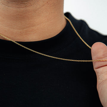 Corrente 60cm Elo Cadeado 2mm Banhada a Ouro 18k COR095