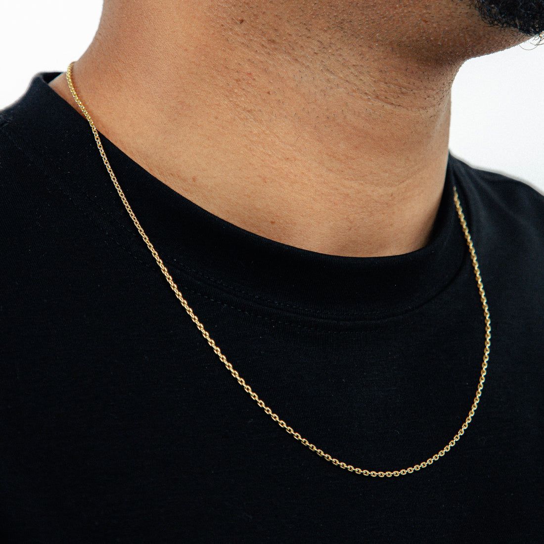 Corrente 60cm Elo Cadeado 2mm Banhada a Ouro 18k COR095
