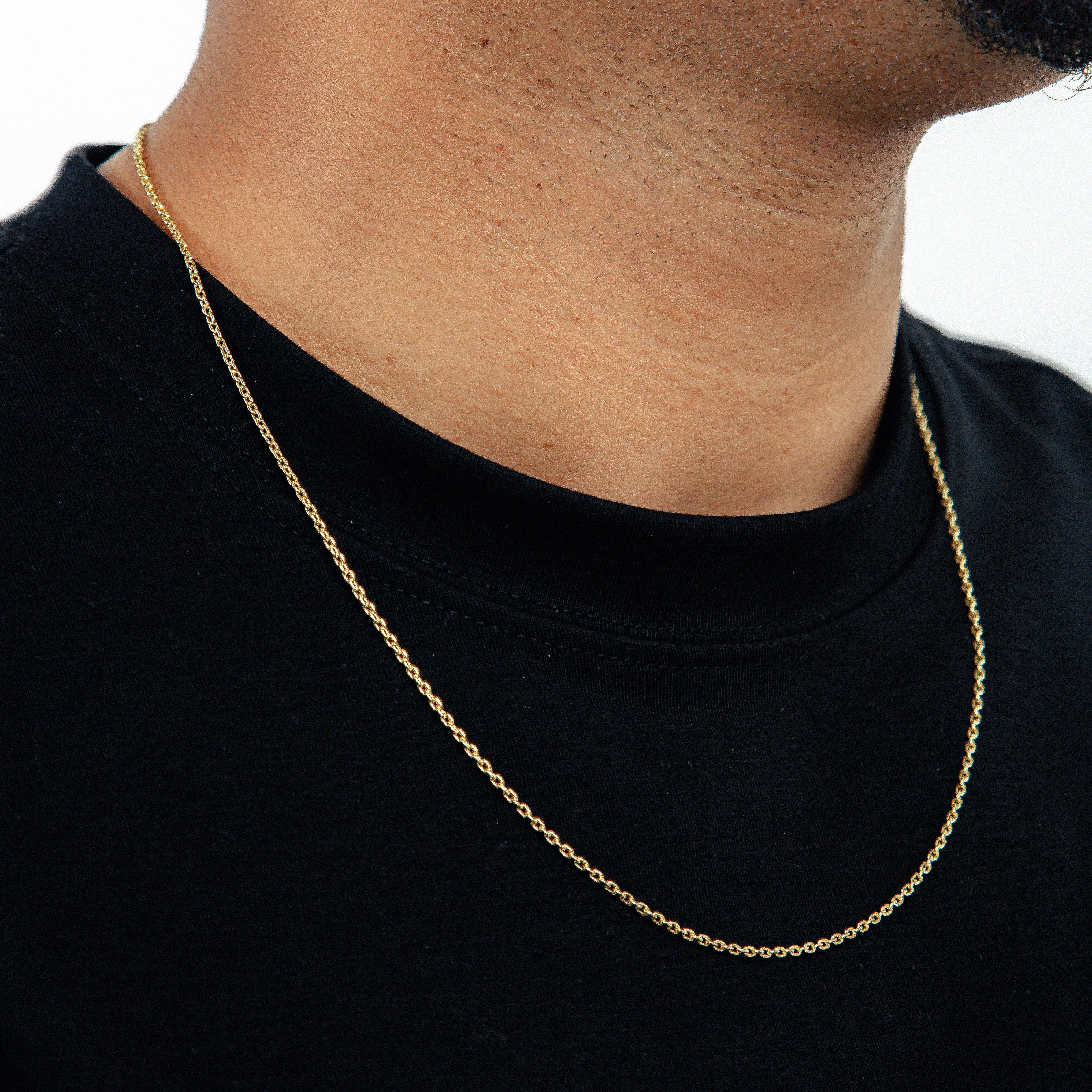 Corrente 60cm Elo Cadeado 2mm Banhada a Ouro 18k COR095