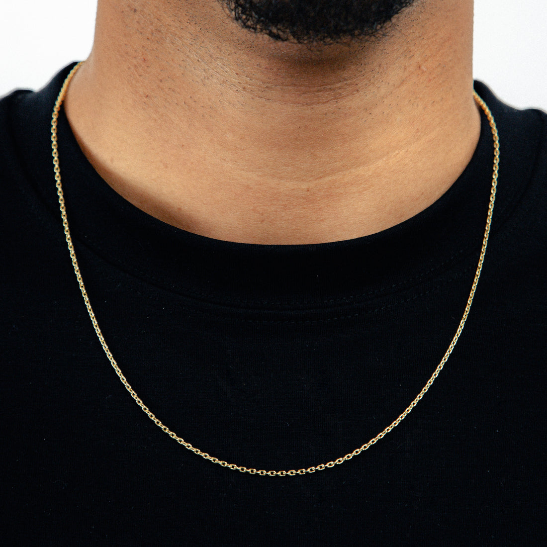 Corrente 60cm Elo Cadeado 2mm Banhada a Ouro 18k COR095