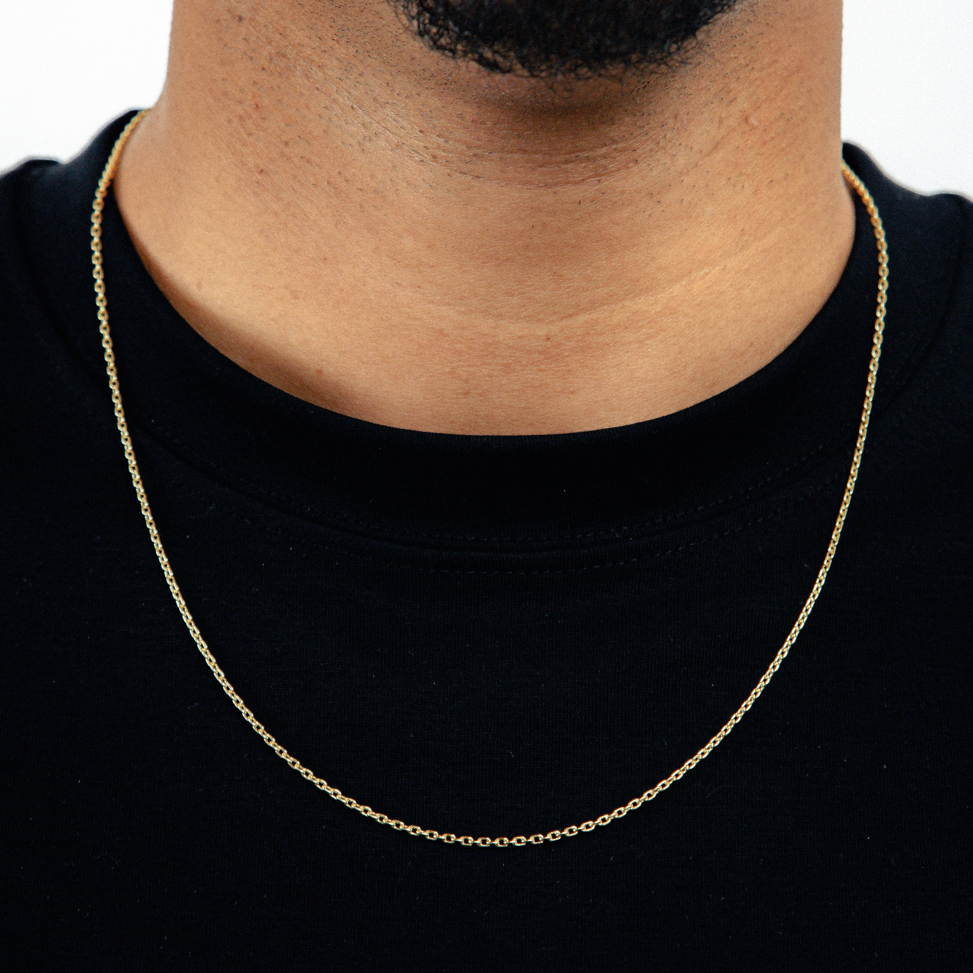 Corrente 60cm Elo Cadeado 2mm Banhada a Ouro 18k COR095