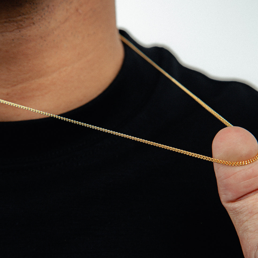 Corrente 60cm Grumet 1,5mm Banhada a Ouro 18k COR096