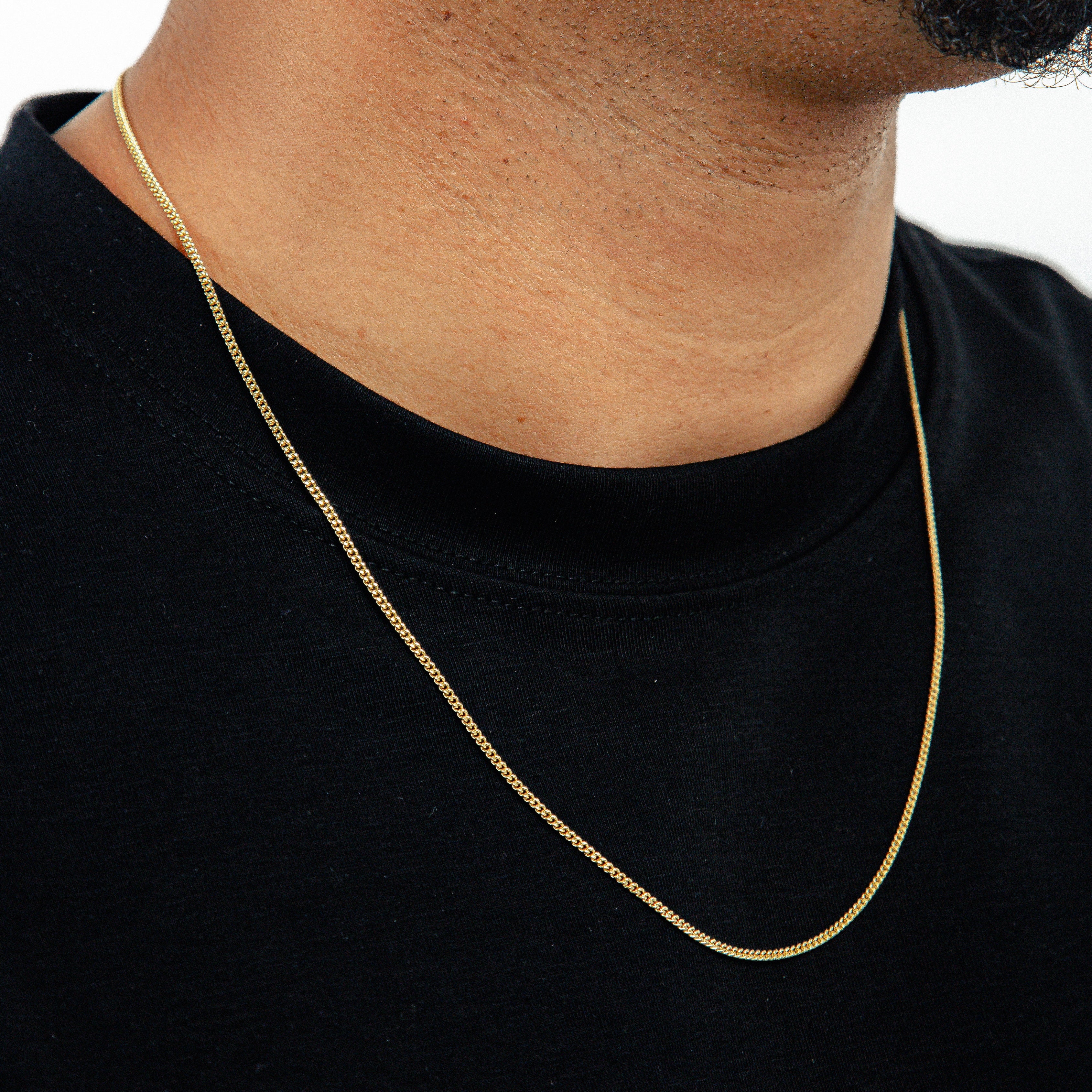 Corrente 60cm Grumet 1,5mm Banhada a Ouro 18k COR096