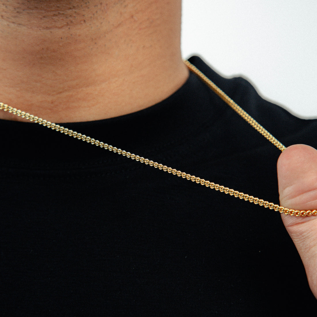 Corrente Grumet 60cm 3mm Fecho Tradicional Banhada a Ouro 18k COR100