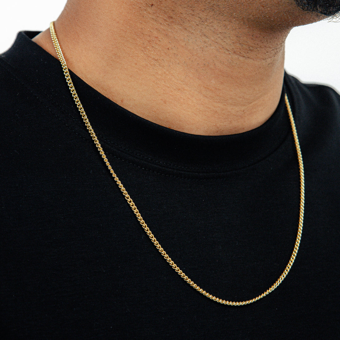 Corrente Grumet 60cm 3mm Fecho Tradicional Banhada a Ouro 18k COR100
