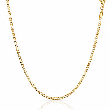 Corrente Grumet 60cm 3mm Fecho Tradicional Banhada a Ouro 18k COR100