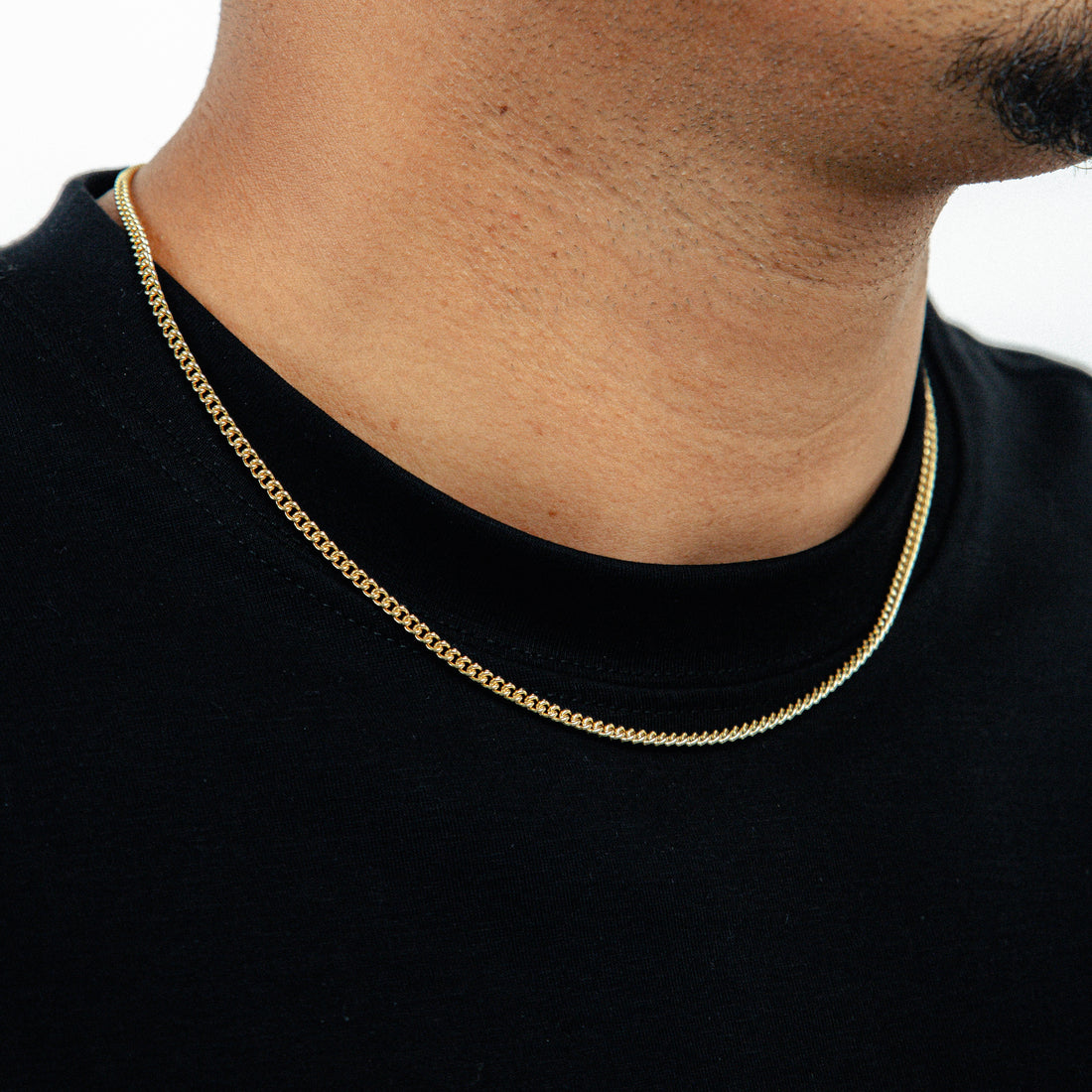 Corrente Grumet 50cm 3mm Fecho Tradicional Banhada a Ouro 18k COR102