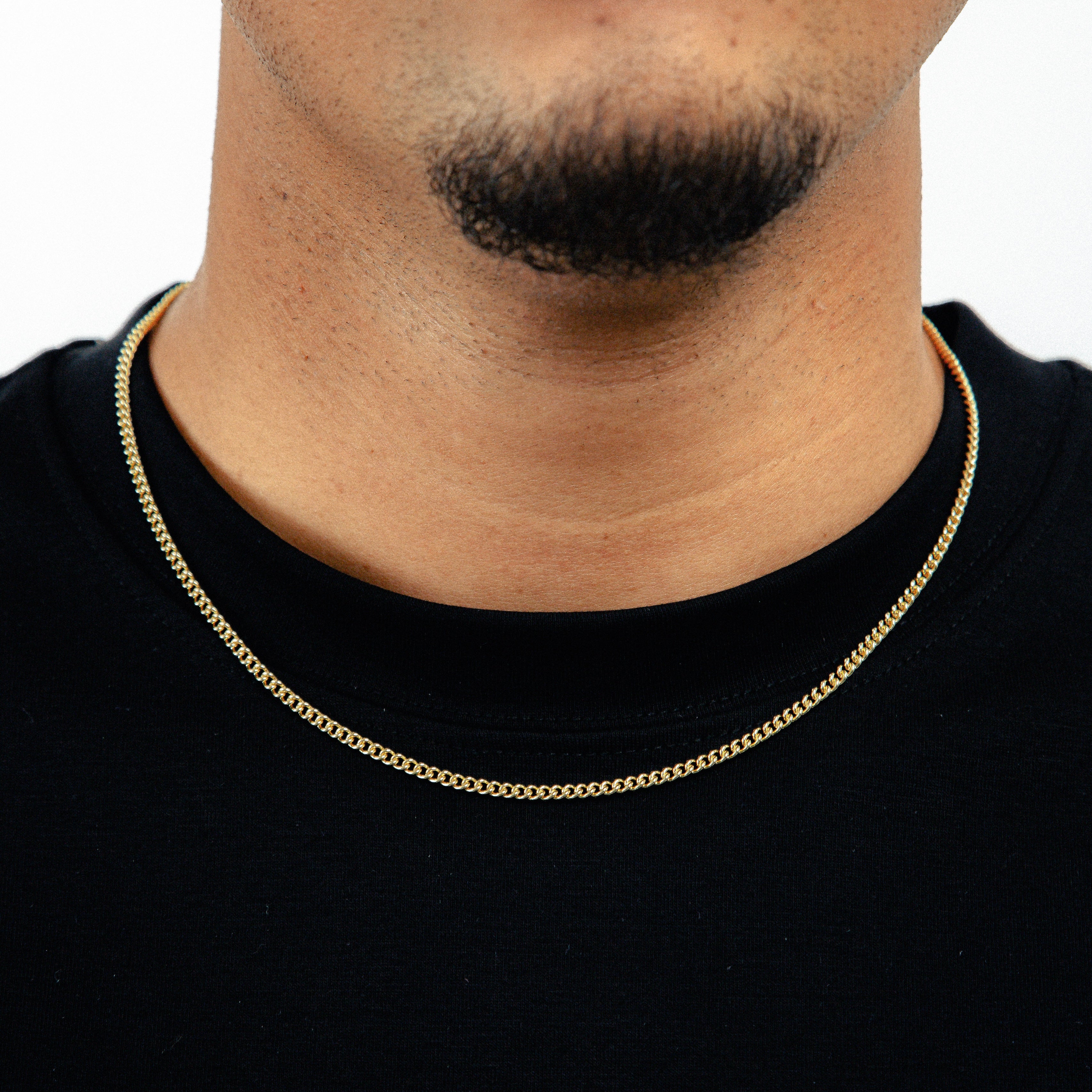 Corrente Grumet 50cm 3mm Fecho Tradicional Banhada a Ouro 18k COR102