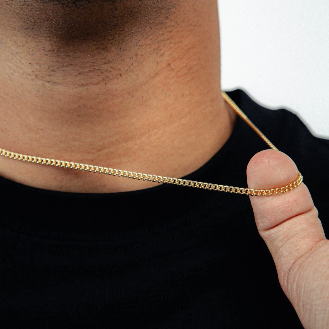 Corrente Grumet 50cm 3mm Fecho Tradicional Banhada a Ouro 18k COR102