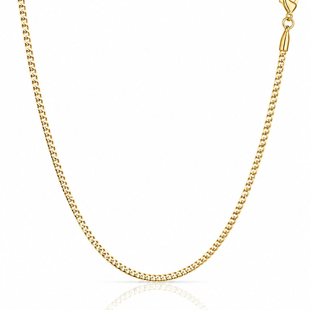 Corrente Grumet 50cm 3mm Fecho Tradicional Banhada a Ouro 18k COR102