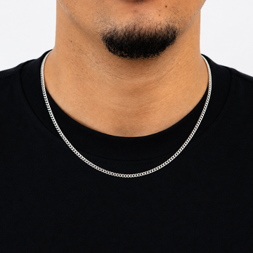 Corrente Grumet 50cm 3mm Fecho Tradicional Banhada a Ouro Branco COR103