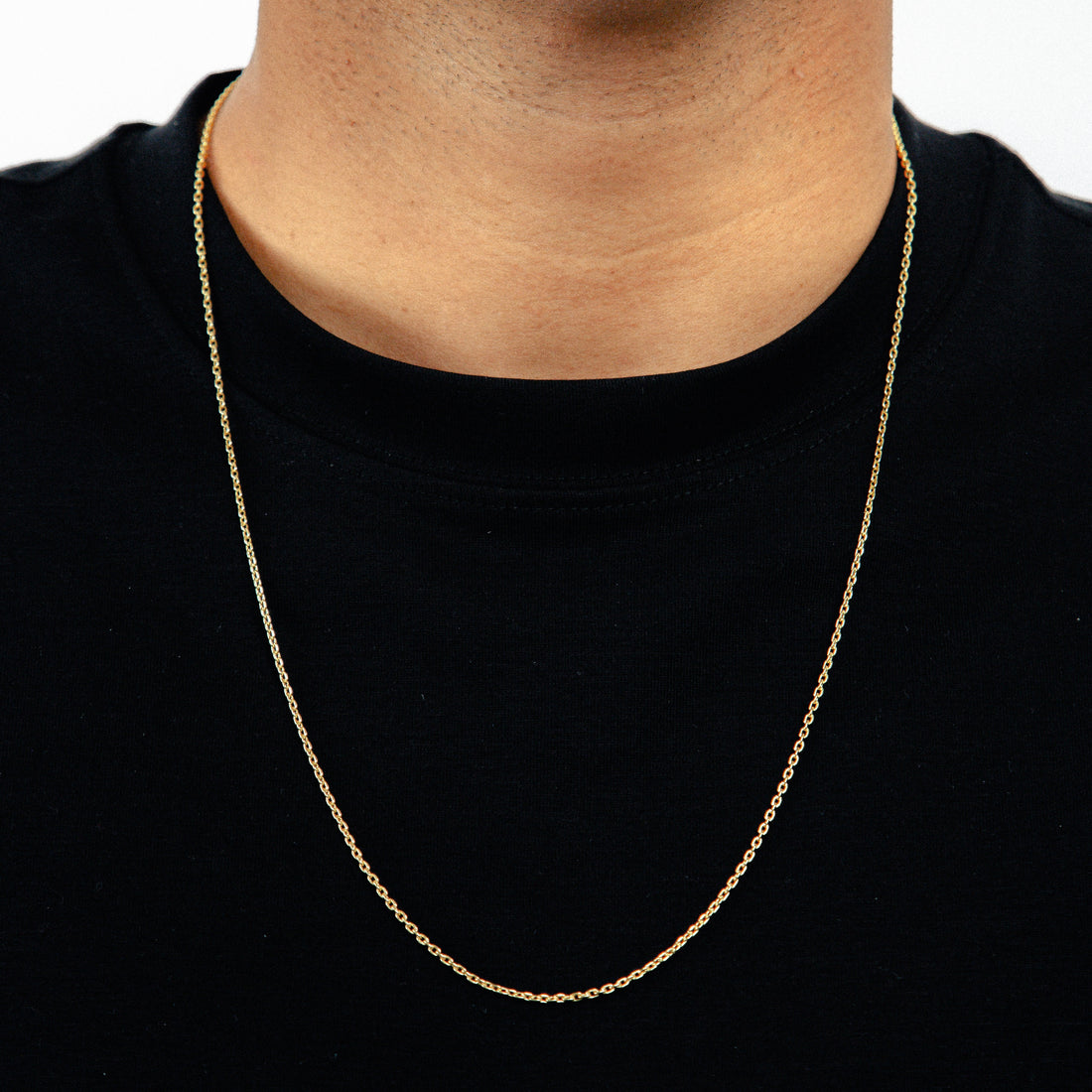 Corrente 70cm Elo Cadeado 2mm Banhada a Ouro 18k COR110