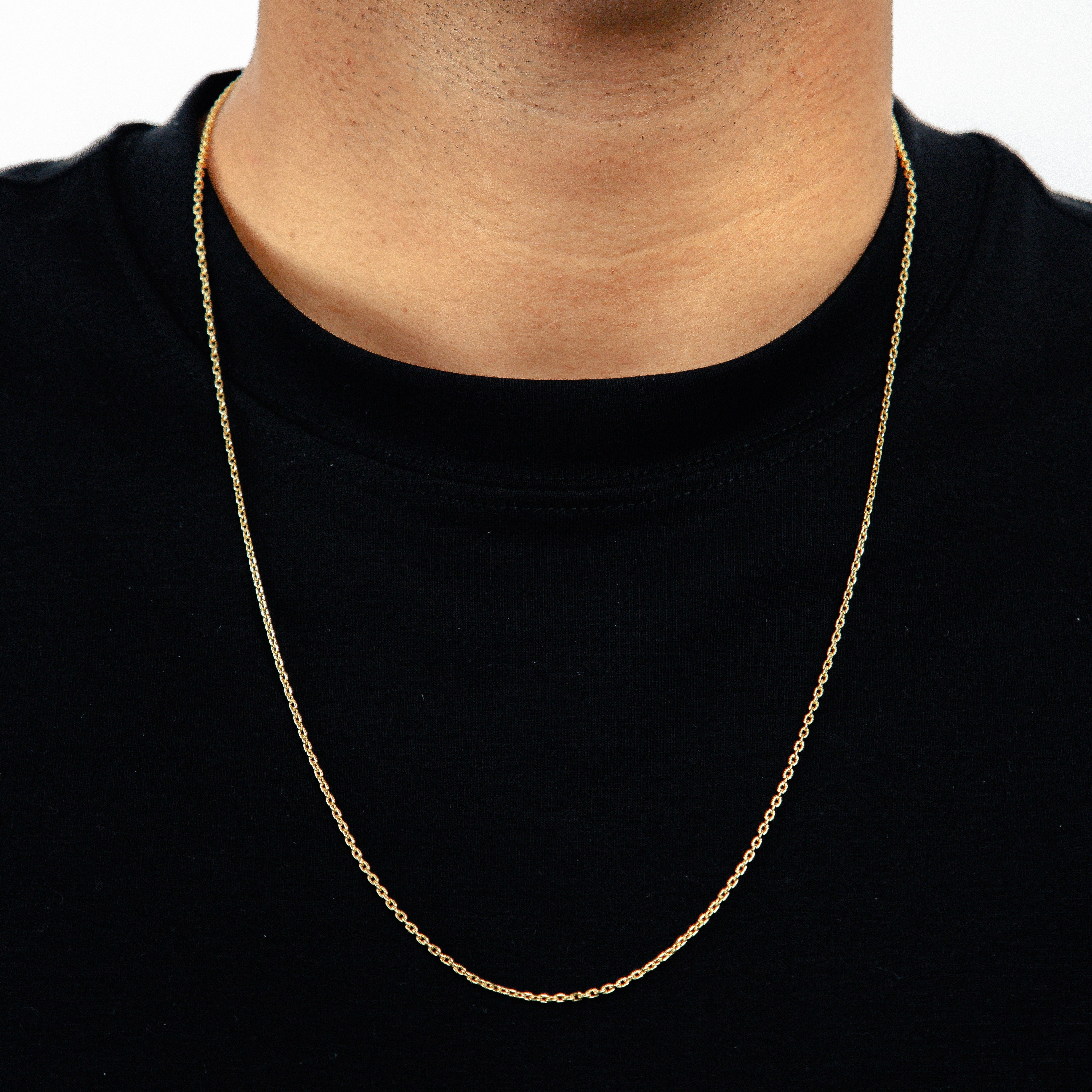 Corrente 70cm Elo Cadeado 2mm Banhada a Ouro 18k COR110