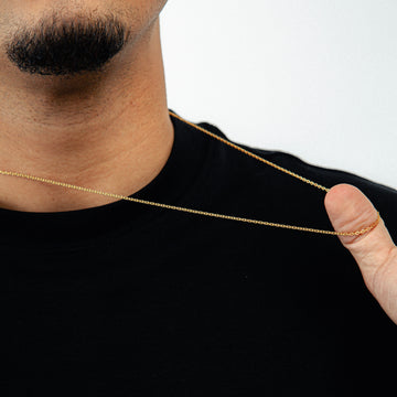 Corrente 70cm Elo Cadeado 2mm Banhada a Ouro 18k COR110