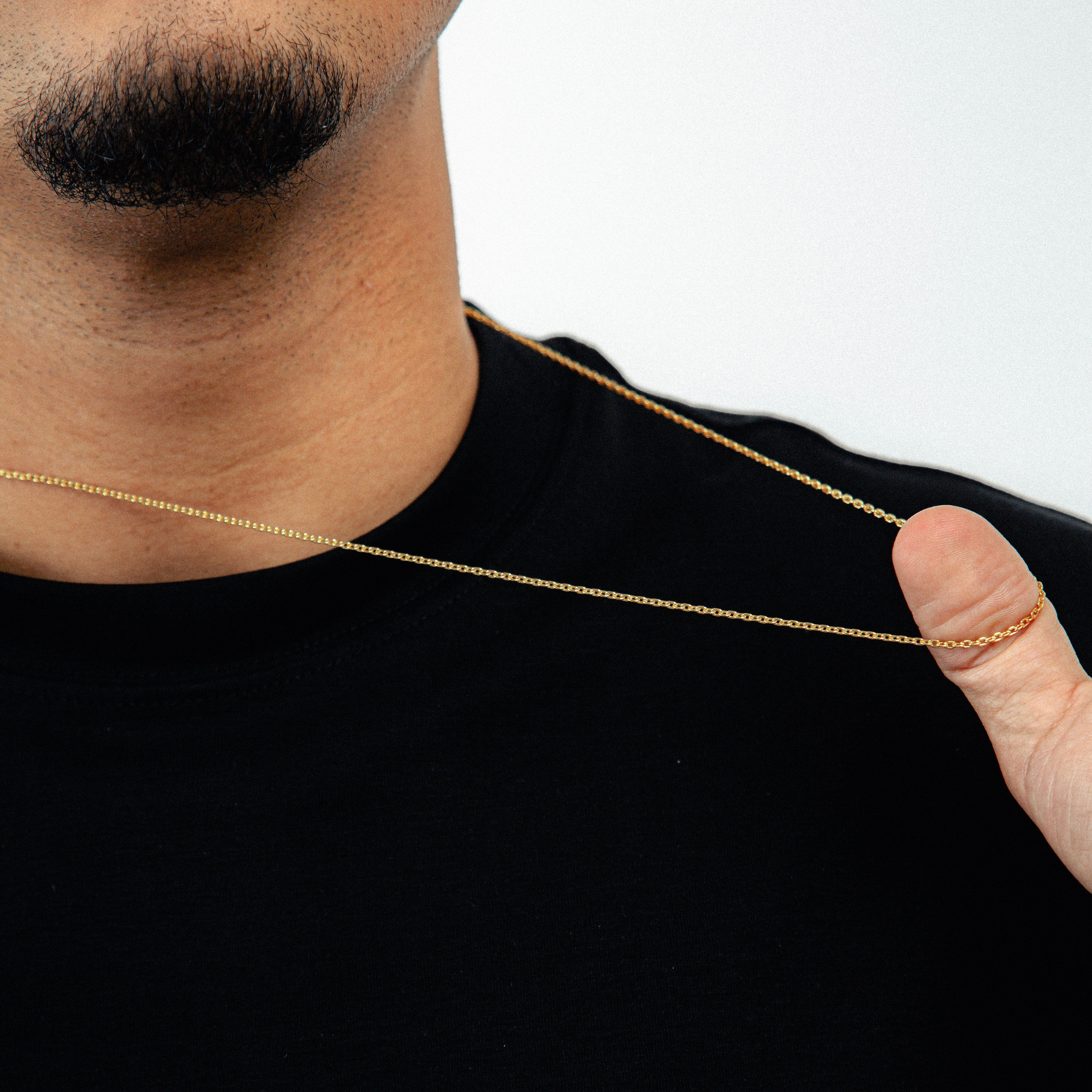 Corrente 70cm Elo Cadeado 2mm Banhada a Ouro 18k COR110