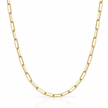 Corrente 70cm Cadeado Alongado 3,5mm Banhada a Ouro 18k COR112