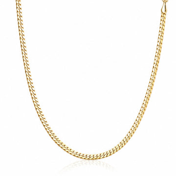 Corrente 70cm Grumet Flat 3mm Banhada a Ouro 18k COR113