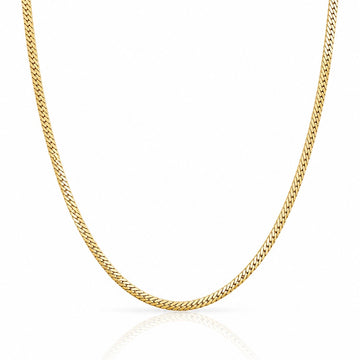 Corrente 70cm Grumet Flat 4mm Banhada a Ouro 18k COR114