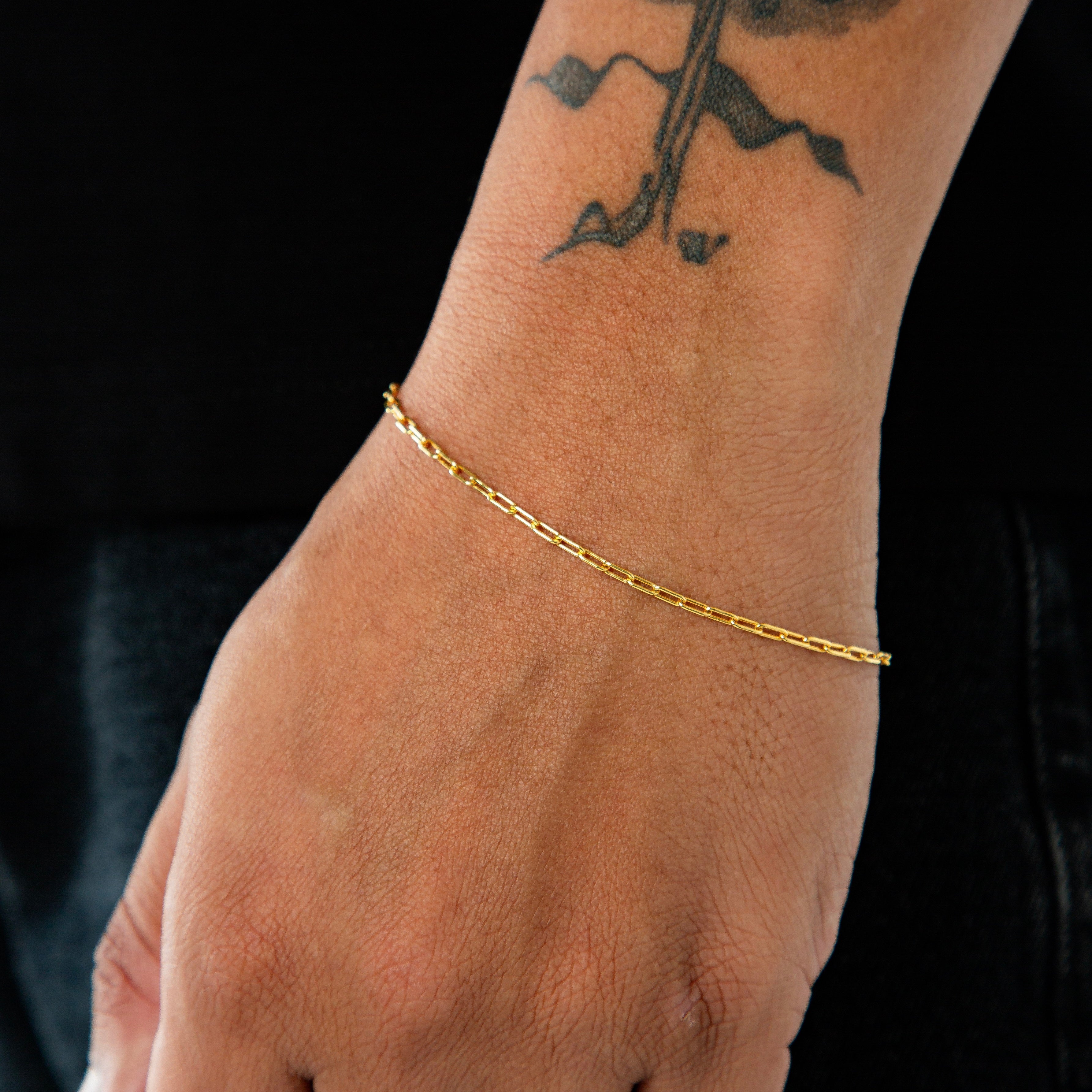 Pulseira Elo Alongado 2mm Fecho Tradicional Banhada A Ouro 18K PUL006