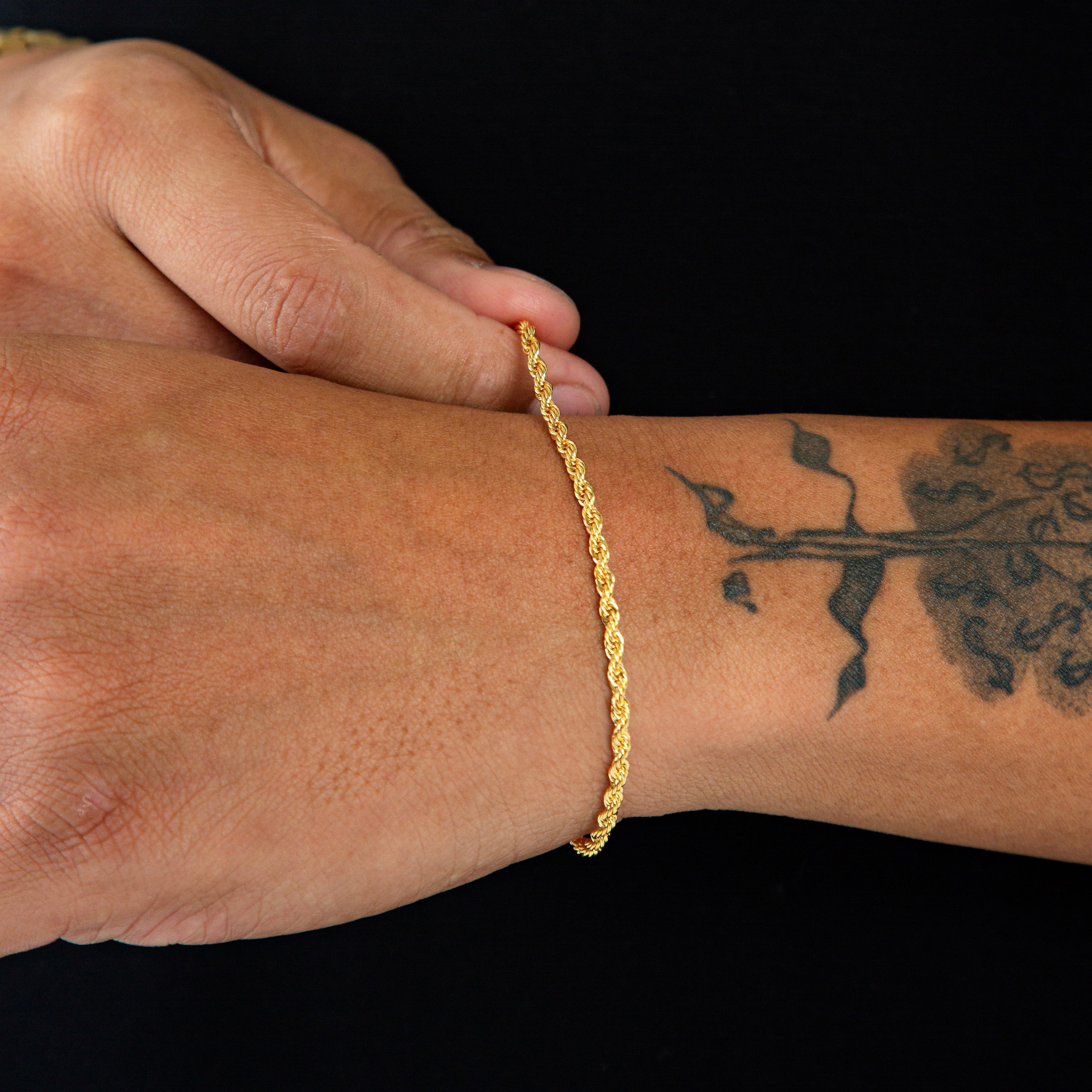 Pulseira Cordão Baiano 3mm Fecho Tradicional Banhada A Ouro 18k PUL017